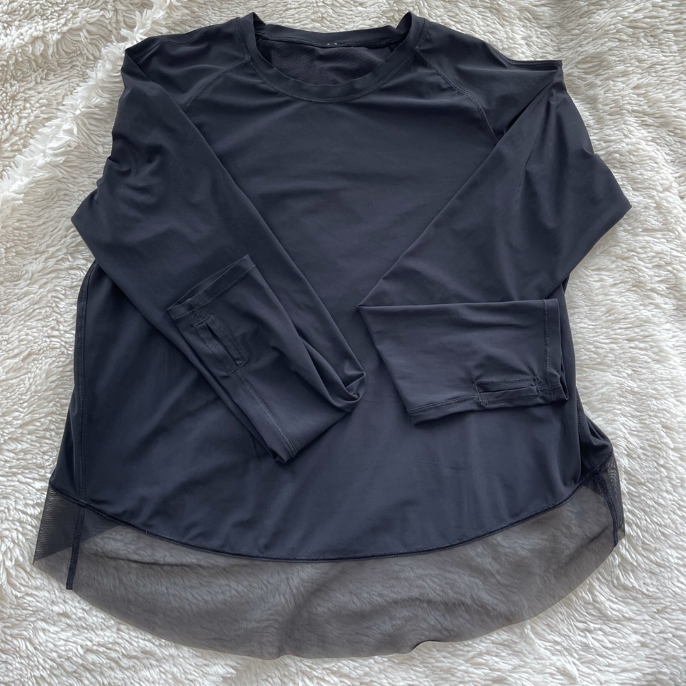 Lululemon Long Sleeve Wrap Back Mesh Lined Top